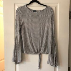 Womens Neely striped bell sleeve top